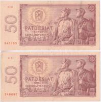 Csehszlovákia 1964. 50K (2x) sorszámkövetők T:III Czechoslovakia 1964. 50 Korun (2x) sequential serials C:F