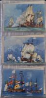 136 db VEGYES hadihajós motívumlap albumban / 136 mixed warship motive postcards in album