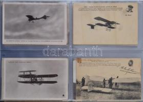 77 db RÉGI repülőgépes motívumlap albumban / 77 pre-1945 aircraft motive postcards in an album