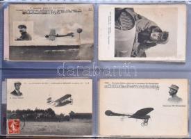 77 db RÉGI repülőgépes motívumlap albumban / 77 pre-1945 aircraft motive postcards in an album