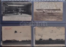 77 db RÉGI repülőgépes motívumlap albumban / 77 pre-1945 aircraft motive postcards in an album