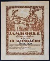 1933 Gödöllő, jamboree díszoklevél