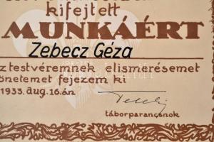 1933 Gödöllő, jamboree díszoklevél