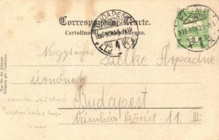 1908 SMS Fantasie osztrák-magyar haditengerészet kerekes gőzhajója, "admirálishajó" / K.u....