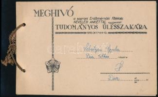 1955 Meghívó a soproni Erdőmérnöki Főiskola nevelési ankéttal egybekötött tudományos ülésszakára, Sebestyén Gyula DISZ titkár, kommunista politikus részére.