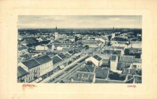 Zombor, Sombor; látkép, üzletek, templomok. W. L. Bp. 3739. / general view, shops, churches (fl)