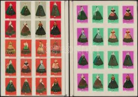 cca 1960 61 db gyufacímke papírlapon (portugál ruhaviseletek)