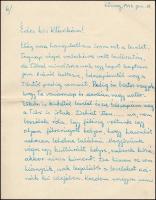 1940-1944 Egy munkaszolgálatos férfi hazaküldött levelei. 63 db többoldalas levél, melyek sorain megelevenedik a munkaszolgálatosok mindennapja, apró örömeik és nehézségeik, melyek java részéről persze nem volt szabad írni, de a visszafojtott feszültség és borzalom érződik az ártatlanná fazonírozni kényszerített sorok között. Berakóban.