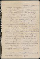 1940-1944 Egy munkaszolgálatos férfi hazaküldött levelei. 63 db többoldalas levél, melyek sorain meg...