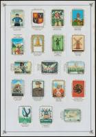 cca 1960 54 db USA és angol gyufacímke kartonlapokon