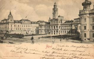 1900 Arad, Városház tér, városi vasút. Römmler & Jonas / Town hall square, urban railway (fl)