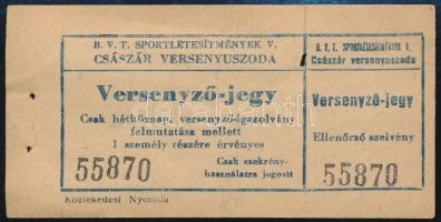 Versenyző-jegy a B.V.T. Sportlétesítmények V. Császár Versenyuszodába