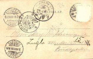 1899 Kovácspatak, Kovacov (Esztergom); vasúti gyalogátkelőhely, "Eladó villatelkek" tábla....