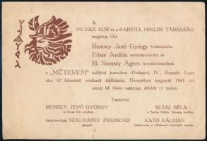 1941 Pilvax kör és Bartha Miklós társaság kiállítás meghívója