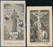 XVIII: sz.: 2 db rézmetszetű szentkép / Etched holy images 9x17 cm, 10x15 cm