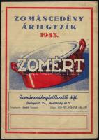 1943 Zomért Zománc edény árjegyzék 8p. Hátoldalán ceruzás firkákkal 23x33 cm + Lapp Vasárú gyár termékkatalógus