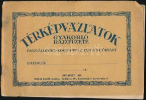 1928 Bp., Térképvázlatok gyakorló rajzfüzete, összeállította: Kogutowicz Lajos, használatlan, 32p