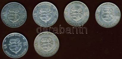 1947. 5Ft Ag "Kossuth" (6x) T:2,2/3