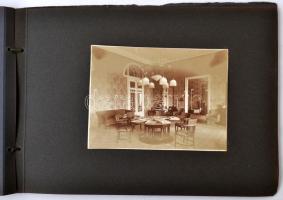 cca 1900 Tátralomnic, környékről, épületekről készült  12 db fotó, albumba rendezve, albumlapról lej...