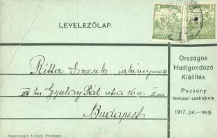 1917 Országos Hadigondozó Kiállítás, Pozsonyi fémipari szakiskola. Angermayer Károly kiadása / Hunga...