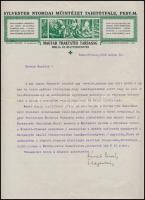 1928 Tildy Zoltán (1889-1961) református lelkész, későbbi miniszterelnök, köztársasági elnök gépelt, aláírt levele azonosítatlan címzetthez értekezés kiadása tárgyában, a Sylvester Irodalmi és Nyomdai Intézet / Magyar Traktátus Társaság fejléces papírján