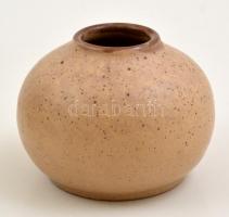 Iparművészeti Vállalatos Illés csíkos kerámia váza, jelzett, hibátlan, m: 24 cm. + Iparművészeti S. ...