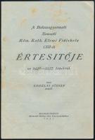1936-1939 A Balassagyarmati Nemzeti Róm. Kath. Elemi Fiúiskola 4 db éves értesítője