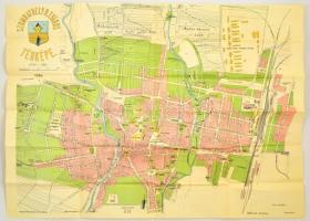 1904-es Szombathely térkép reprintje 84x60 cm