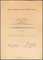 cca 1950-1960 4 db kitüntetés adományozó oklevél államfői (Dobi István) és igazságügyminiszteri aláírásokkal