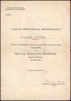 1964 Bányász Szolgálati Érdemérem kitüntetés adományozó okirat Kádár János autográf aláírásával