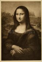 cca 1900 Leonardo da Vinci Mona Lisa című művéről készült másolat, heliogravűr, papír, 50,5×38 cm