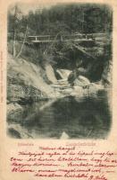 1900 Tátra, Barlangliget, Höhlenhain, Tatranská Kotlina; Landockerbrücke / híd / bridge (vágott / cut)