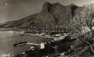 Omis - 4 db régi városképes fotólap / 4 pre-1945 town-view photos