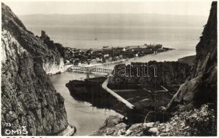 Omis - 4 db régi városképes fotólap / 4 pre-1945 town-view photos
