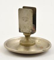 cca 1920 Éttermi fém gyufatartó és hamutartó 12 cm