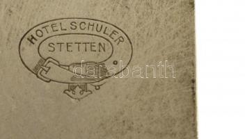 cca 1920 Éttermi fém gyufatartó és hamutartó 12 cm