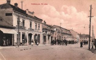 Tornalja, Tornala; Fő utca, Weisz Mihály, Dezső Gusztáv, Klein Fábián üzlete. Kiadja Friedman Herman / main street, shops (EB)