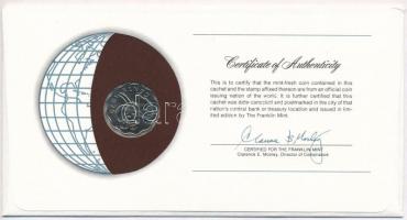 Szváziföld 1975. 20c "Nemzetek pénzérméi" felbélyegzett borítékban, bélyegzéssel, holland ...