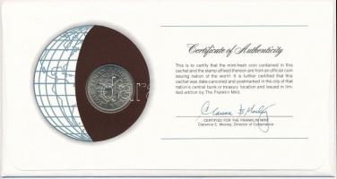 Sierra Leone 1964. 20c "Nemzetek pénzérméi" felbélyegzett borítékban, bélyegzéssel, hollan...