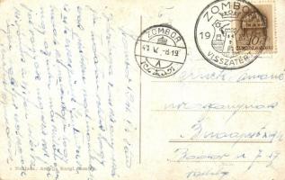 Zombor, Sombor; Zeljeznicka Stanica / Vasútállomás, automobilok. Kiadja Andrija Rangl / railway stat...