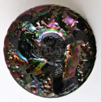 Horváth Márton (1941-2013): Irizáló díszváza, anyagában színezett, fújt üvegszál díszítéssel, hibátl...