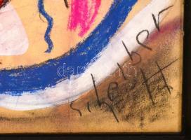 Scheiber jelzéssel: Fej. Vegyes technika, papír, üvegezett keretben, 42×30 cm