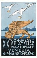 1932 XIX. Congresso Filatelico Nazionale, Venezia / 19th Italian National Philatelic Congress in Venice, advertisement card (EK)