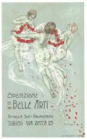 Esposizione di Belle Arti, 70a della Societa Promotrice, Torino / Italian Exhibition of Fine Arts in Turin. Art Nouveau Litho Azimonti s: Omegna