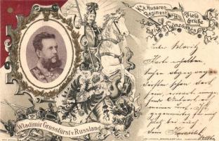 1898 Wladimir Grossfürst v. Russland. K.u.K. Husaren Regiment No. 14. Art Nouveau litho von Senfelder Kunstverlag
