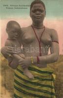 1002 Afrique Occidentale, Femme Dahoméenne / African folklore from Dahomey, half-naked woman with child