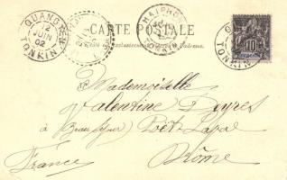 1902 Hanoi (Tonkin), Rue des Tasses / street view with shops (EK)