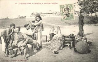 Cochinchina, Barbiers et cureurs doreilles / Vietnamese folklore, barbers and ear pickers