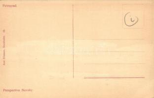 Saint Petersburg, Petrograd; Nevsky Prospect, trams, shops (EK)