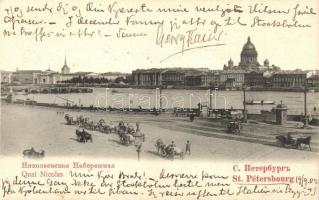 1902 Saint Petersburg, St. Petersbourg; Quai Nicolas / quay (gluemark)
